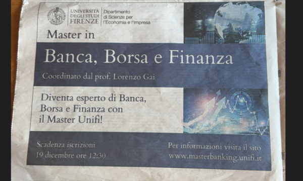 Il Master in Banca, Borsa e Finanza sul Corriere della Sera.
