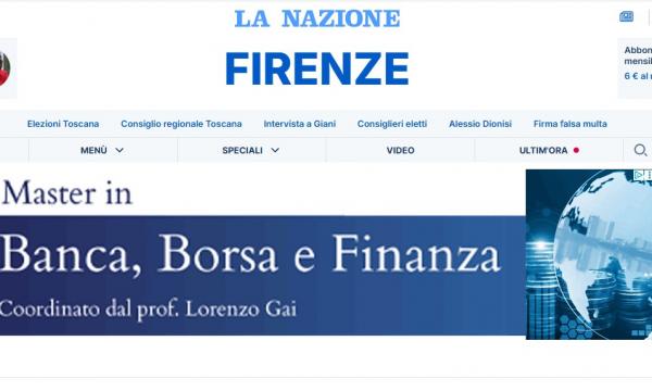 Il Master in Banca, Borsa e Finanza su La Nazione.
